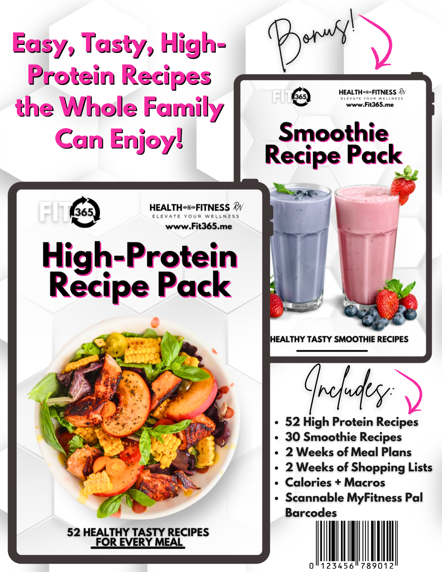 High-Protein Recipe Pack with BONUS Smoothie Recipes Pack!